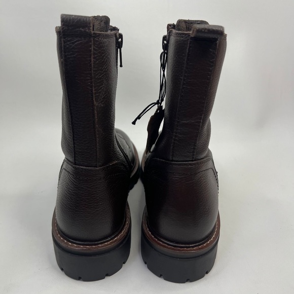 NWT ALBERTO TORRESI GENUINE LEATHER Mid-Calf Front Side Zip Brown Boots 40 US 9 - Picture 14 of 15